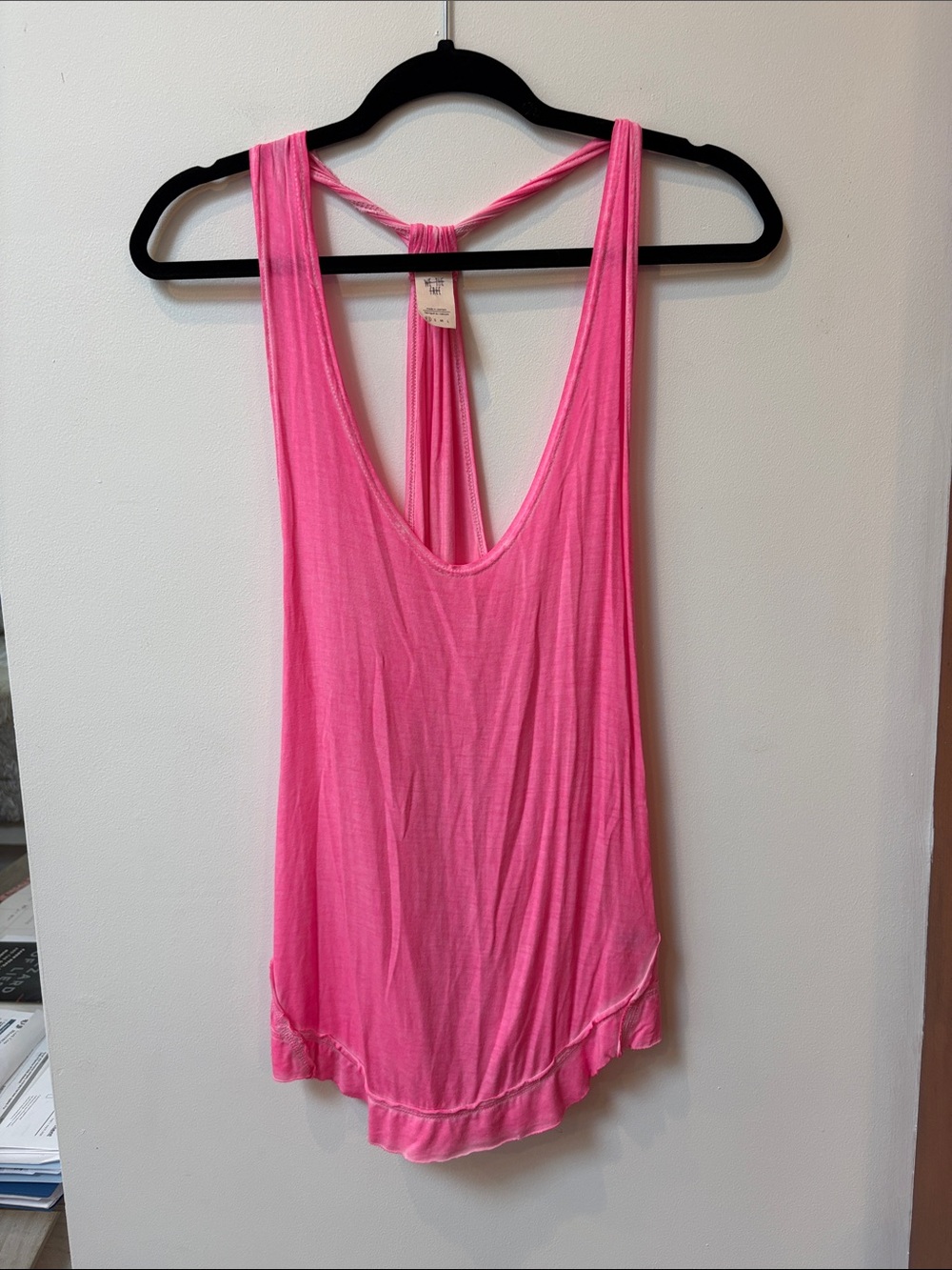 We The Free Hot Pink Twisted Racerback Tank Top,Size XS